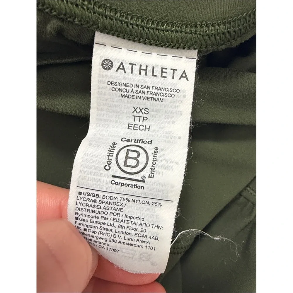 Athleta Transcend Midi Skirt Olive Green Ruched Stretch XXS